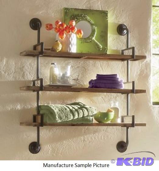 Grayson Wall Shelf -&nbspA distressed, woode...