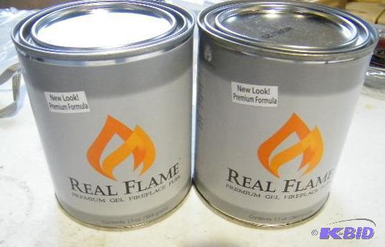 lot 32 image: Two 13-oz cans Real Flame Premium Gel Firepla...