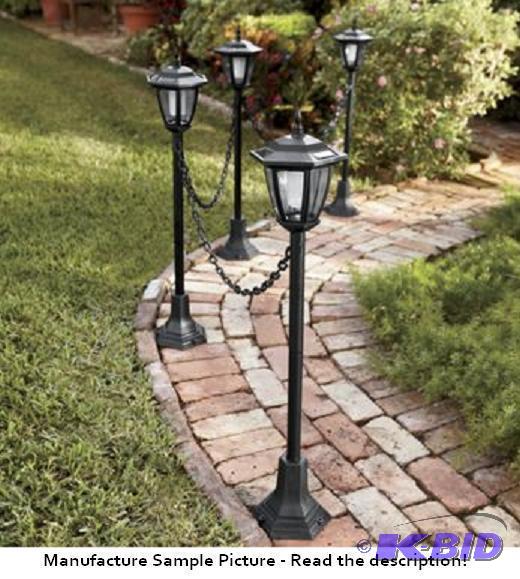 lot 59 image: Four Piece Chained Solar Lantern Set - Each l...