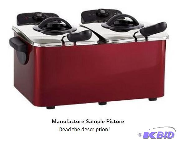 lot 62 image: -&nbspGinnys Red and Stainless Dual Deep Fr...