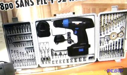 lot 63 image: All Power Cordless Drill Set - 92 piece acces...