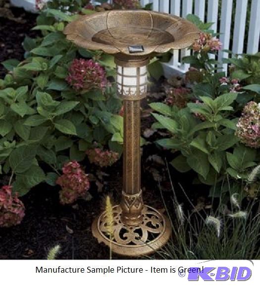 lot 68 image: Green Resin Solar Bird Feeder -&nbspAttract ...