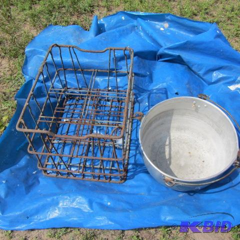 Milk Bottle Carrier, Aluminum Pail