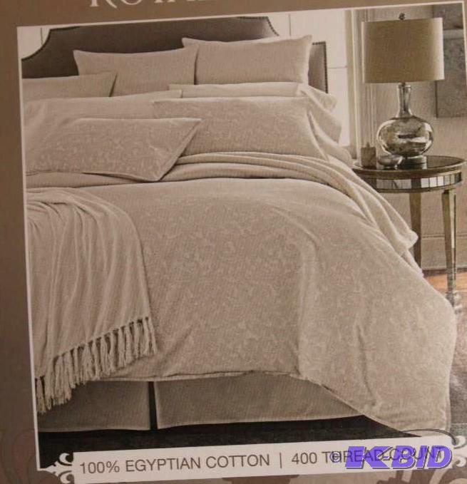 Royal Velvet King Reversible Duvet Cover Set Ivory