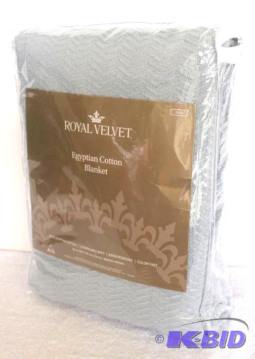 Royal Velvet Twin Egyptian Cotton Blanket Blue