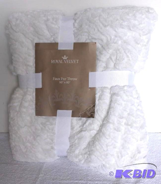 Royal Velvet Faux Fur Throw White