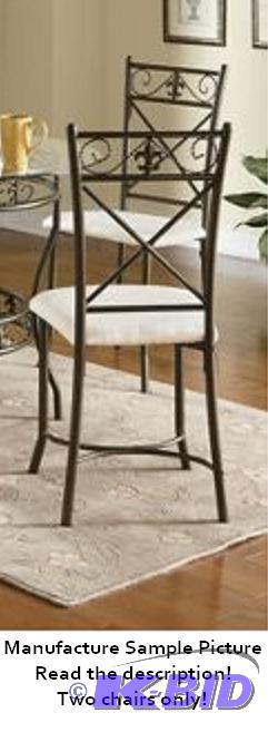 Two Fleur De Lis Dining Chairs - Is crafted o...