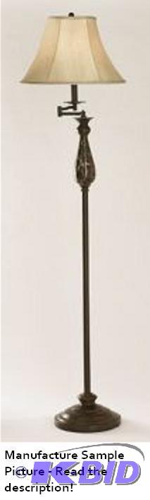 Faux Marble Floor Lamp - Metal base has a cur...