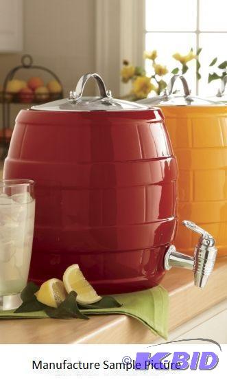 Del Sol Barrel Beverage Dispenser - Red - Whe...
