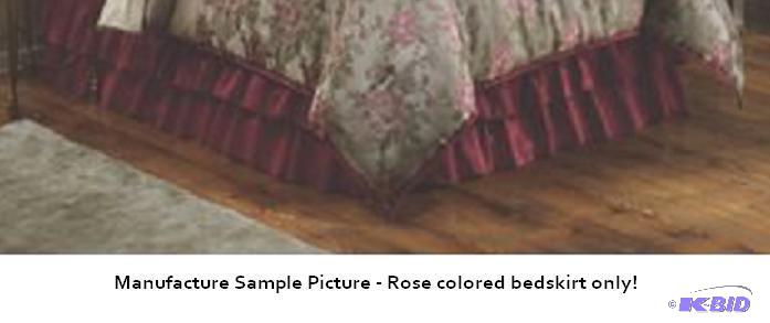 Double Ruffled, Gathered Bedskirt - Rose colo...