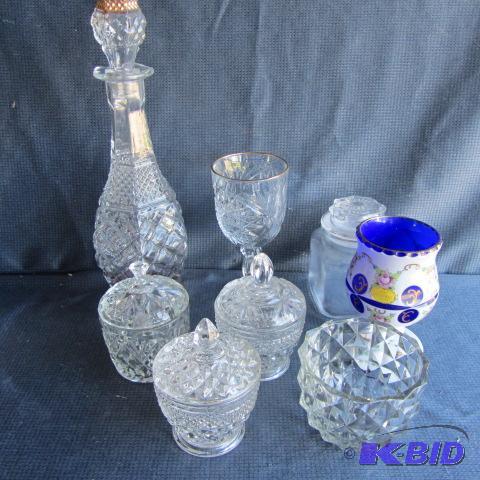 German Cobalt, Decanter, Jam Dishes