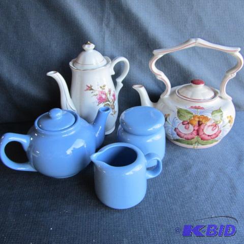 Teapots, Cream & Sugar