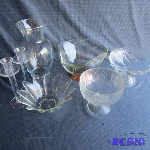 Fancy Glass Bowls, Candles