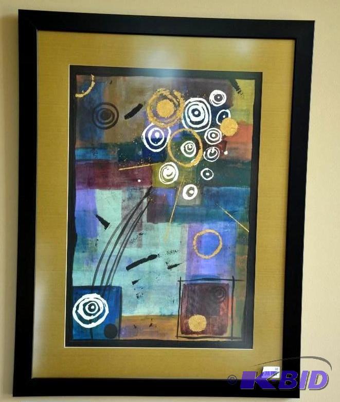 lot 10 image: Framed Contemporary Art work measures approx ...