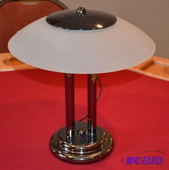 lot 103 image: Table lamp with columns. measures 16 inches t...