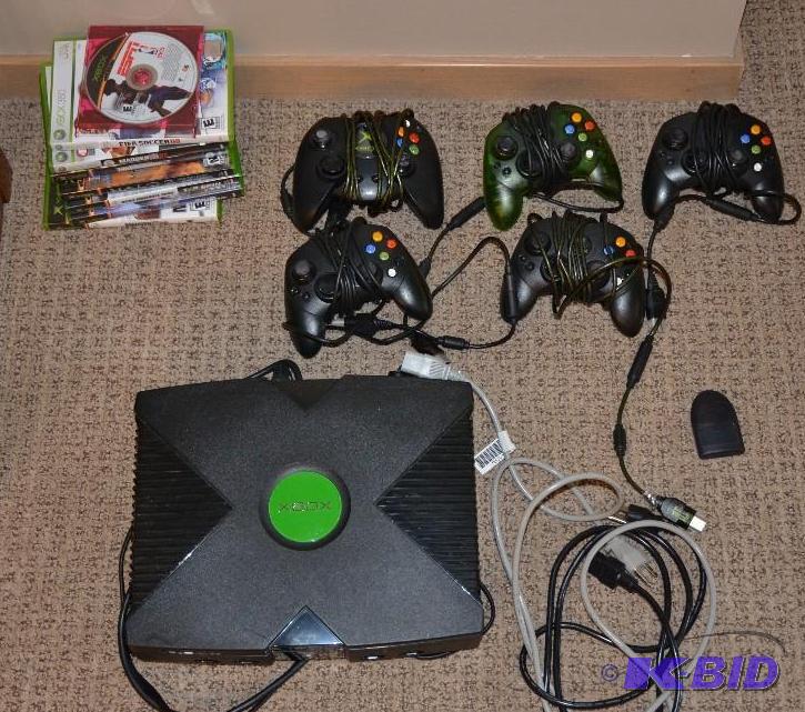 lot 109 image: Xbox, Controllers, and 6 Xbox Games...