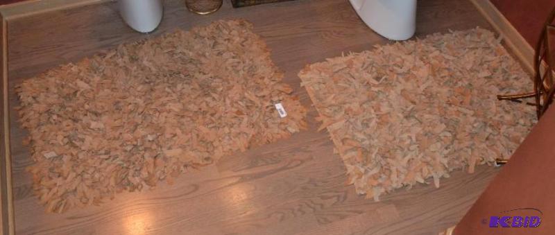lot 115 image: Super Soft Shaggy Leather scatter rugs, made ...
