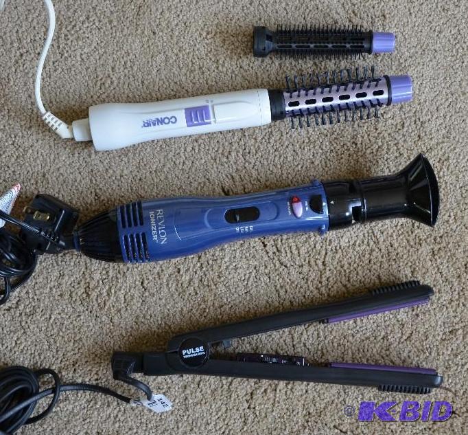 lot 142 image: Conair curling iron, Revlon Ionizer, hair str...