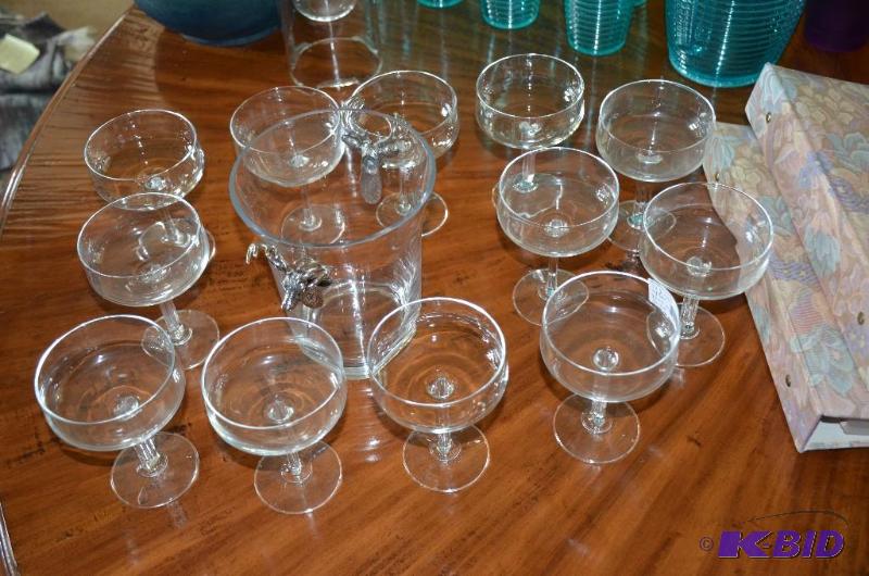 lot 148 image: 12 goblets & one ice bucket with deer hea...