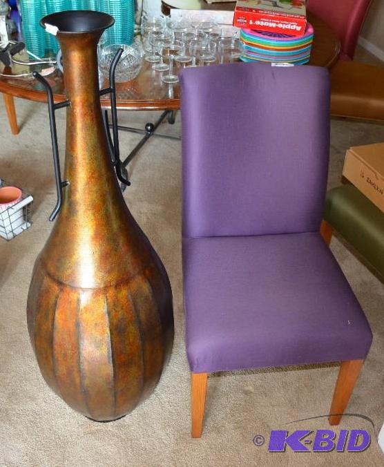lot 15 image: 4 foot Decorator Art Deco Vase- chair not inc...