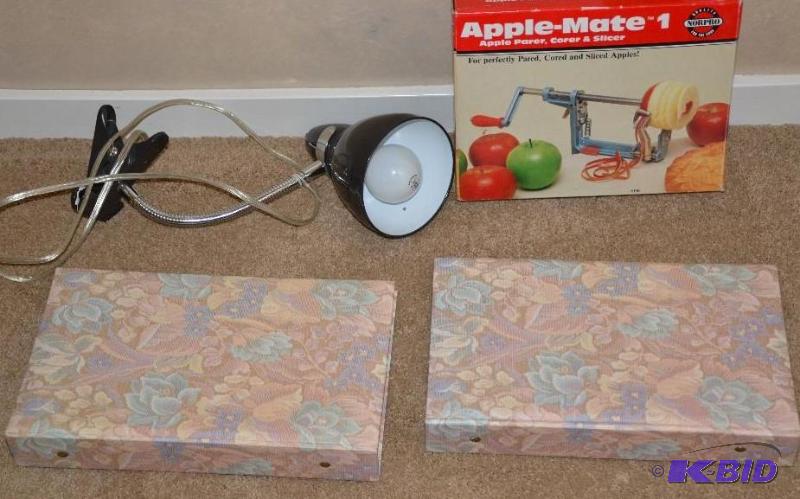 lot 151 image: Apple peeler, photo albums, light...