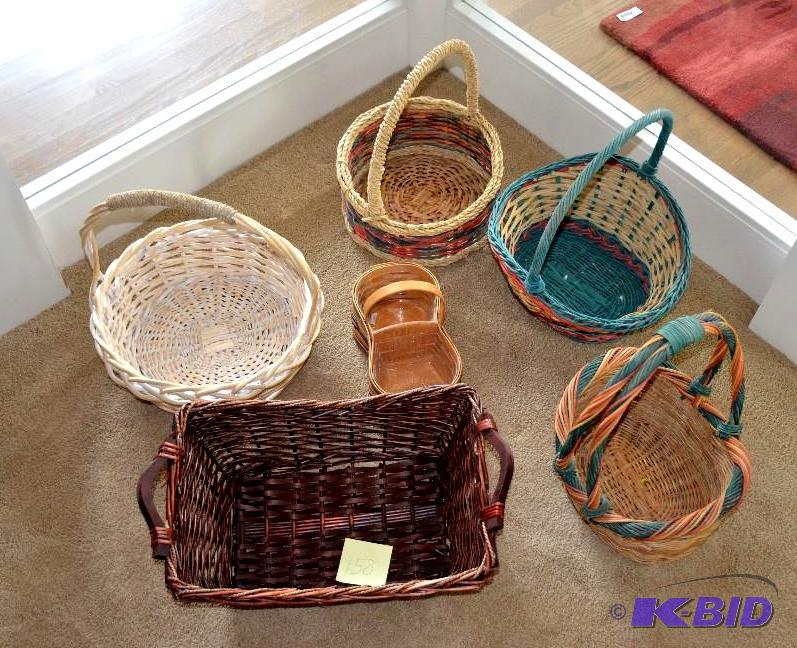 lot 158 image: 6 baskets one is Bradford Basket Company the ...