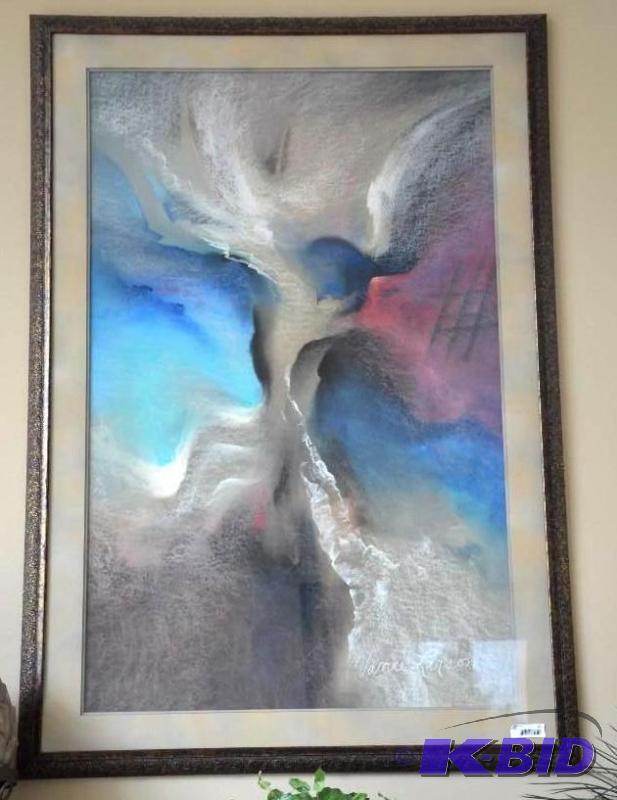 lot 21 image: RARE VANCE A. LARSON Pastel size is 43.x 62.5...