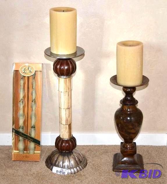 lot 33 image: Lot of candles and candle stick holders. meas...