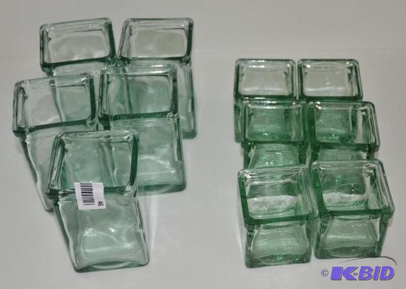 lot 46 image: Set of Glass&nbspCube Candle Holder Votives ...