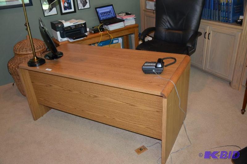 lot 50 image: Office Desk measures 28.5 x 29.5 x 63 inches....
