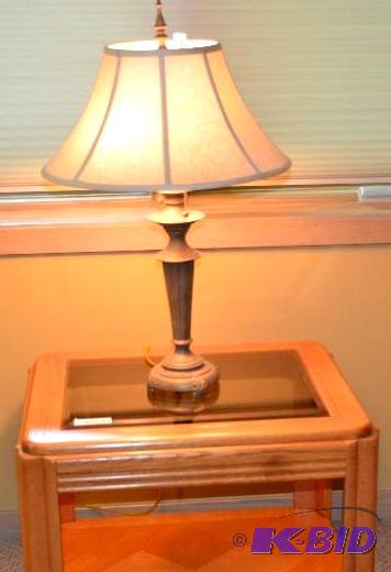lot 73 image: Table Top Lamp marked Dale. 28 inches tall. T...
