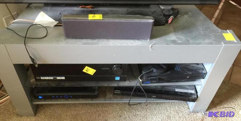 TV and Component Stand - GreySilver Tone