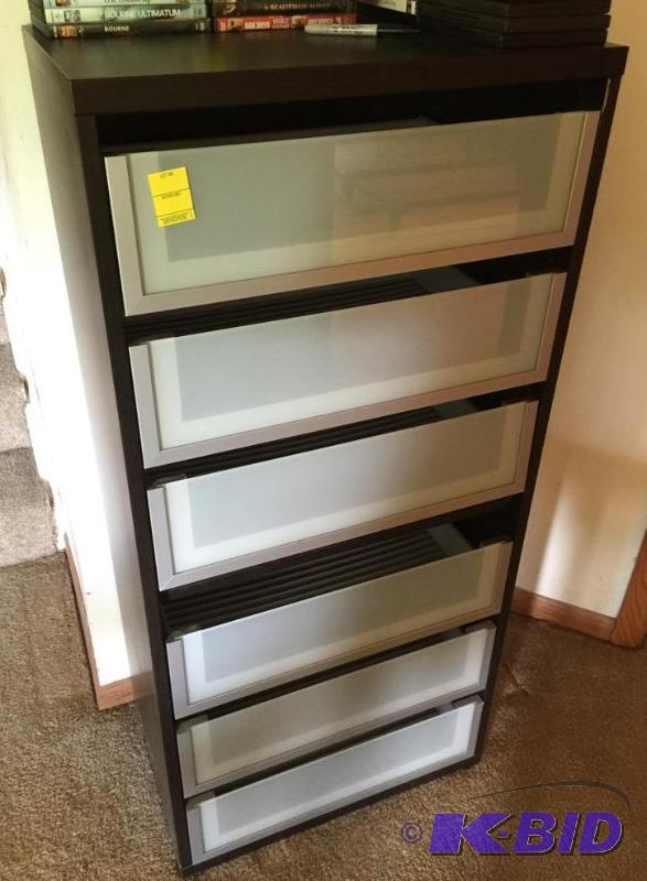 Six Drawer Media Storage Unit