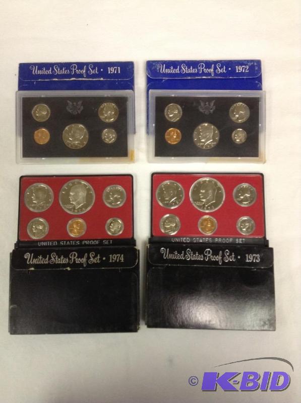 4 US Proof Sets - 1971, 1972, 1973 & 1974