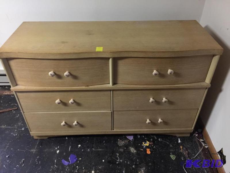 Vintage Blonde Six Drawer Dresser