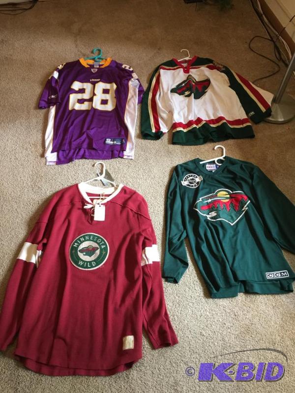 Four Different Sports Jerseys - Vikings and Wild Sz. XXL