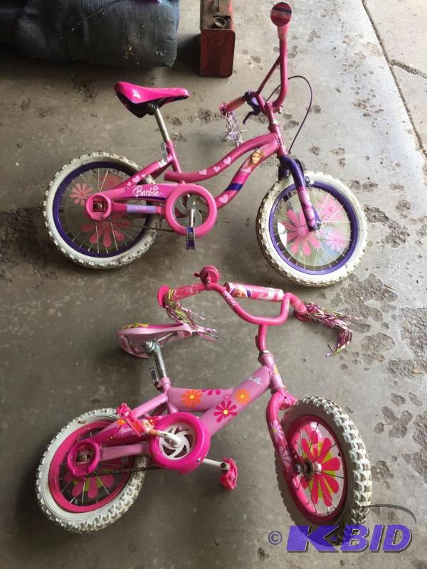 Pair of Pink Barbie Bikes