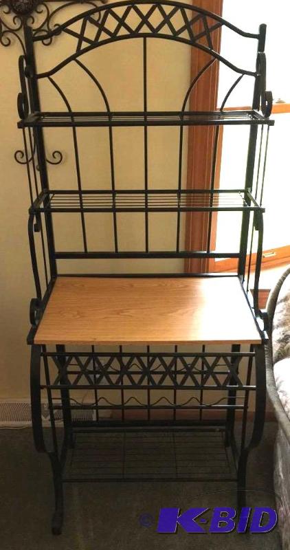 Bakers Rack with Wine Holder