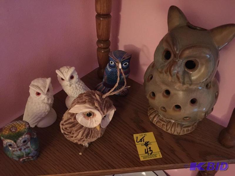 Assorted Owls - Alabaster and Cloisonne (and more)