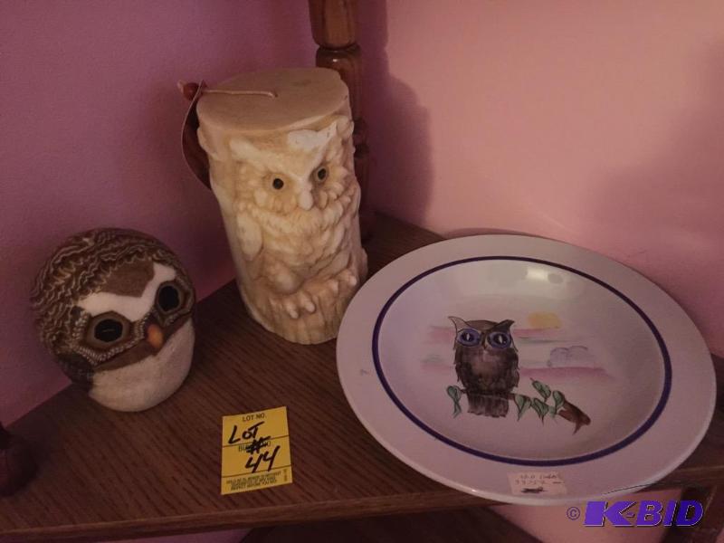 Finland Arabia Owl Plate and Two Owl Candles