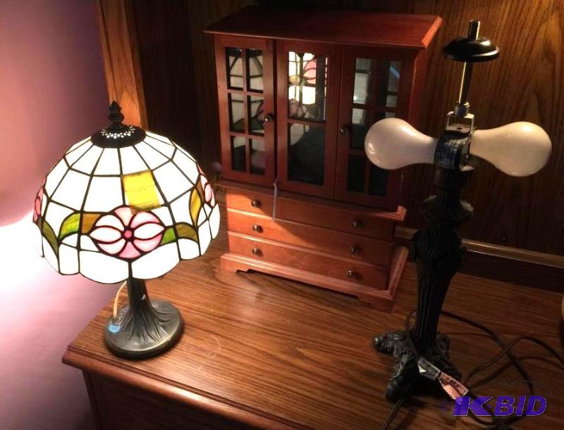 Curious Lot with Two Lamps and a Jewelry Box