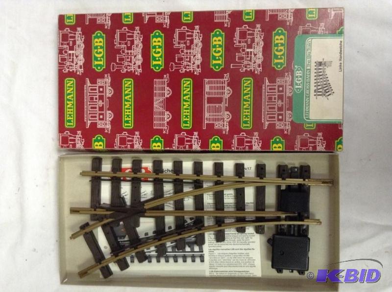lot 132 image: LGB #1210N G Scale Electric Left Railroad Train Switch