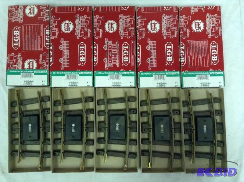 lot 135 image: (5) LGB #1115 G Scale Railroad Train Tracks 15 Degree