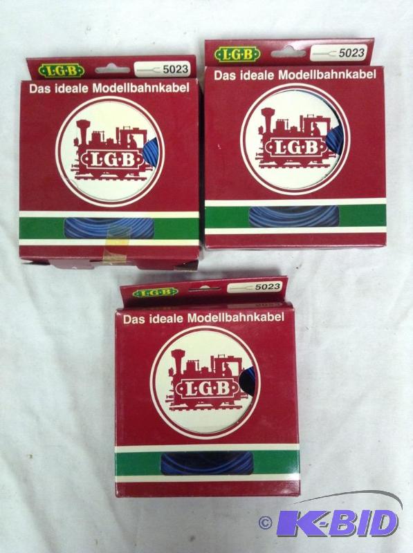 lot 151 image: 3 LGB #5023 Boxes Railroad Train Wire