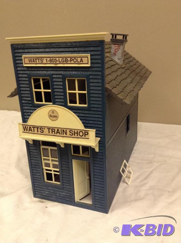lot 194 image: POLA Watts Train Shop Western Type Train Building G Scale