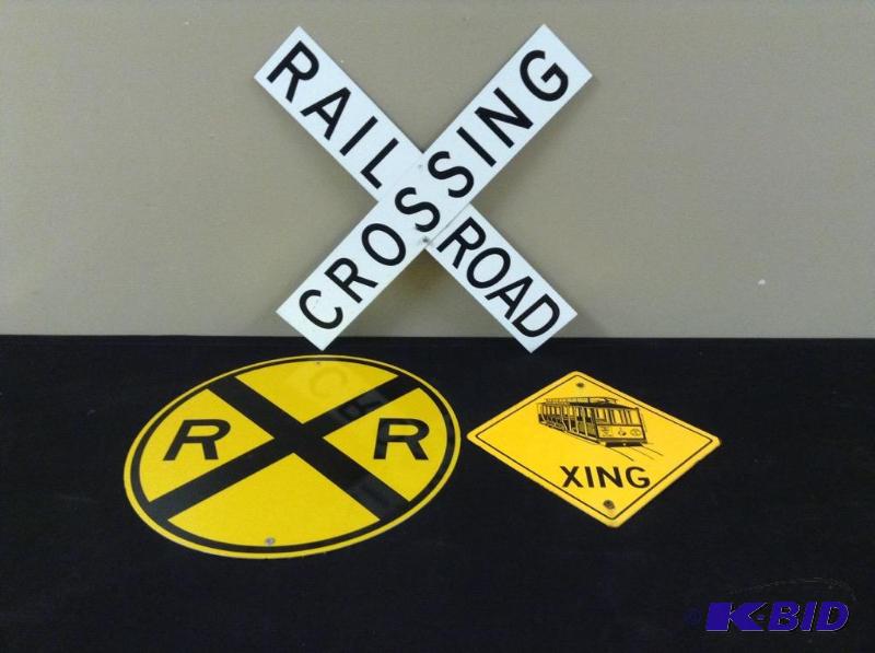 lot 268 image: (3) Railroad Train Signs