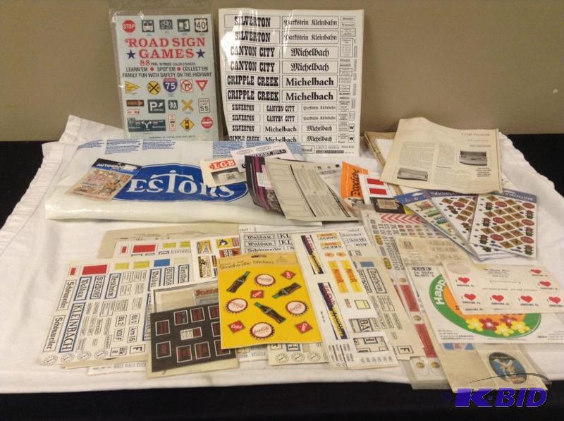 lot 274 image: Collection of Railroad Train Stickers
