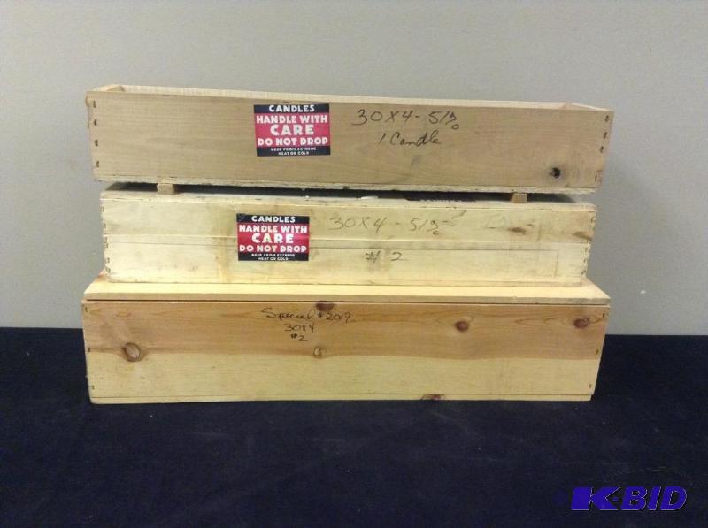 lot 292 image: (3) Wooden Crates for Railroad Track