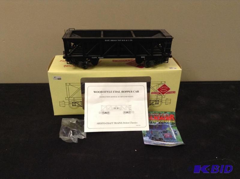 lot 8 image: Aristocraft #1 Gauge 24 Scale Coal Hopper Train Car