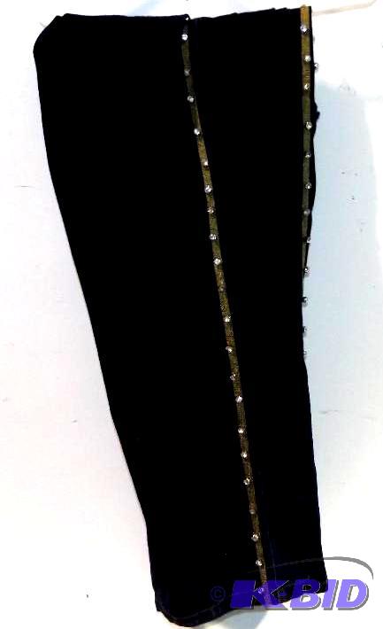 Ashro blue pants with gold pattern and rhinestones